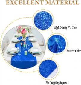 img 1 attached to Royal Blue Glitter Sequin Table Runner For Stylish Party & Wedding Decor - 14X108-Inch Sparkly Fabric Table Cloth Runner For Baby Shower & Home Decoration