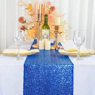 royal blue glitter sequin table runner for stylish party & wedding decor - 14x108-inch sparkly fabric table cloth runner for baby shower & home decoration логотип