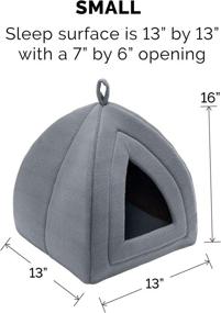 img 3 attached to 🐾 Furhaven Cozy Cave-Bear Cat Bed: Foldable Pet Tent for Cats and Small Dogs, Self-Warming Convertible Cuddler with Plush Ball Toy - Available in Multiple Sizes, Styles, and Colors