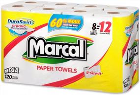 img 2 attached to Получите максимальную впитывающую способность с комплектом бумажных полотенец Marcal - 8 мега-рулонов и 120 листов U-Size-It для домашнего и офисного использования!