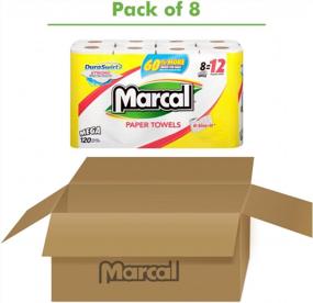 img 3 attached to Получите максимальную впитывающую способность с комплектом бумажных полотенец Marcal - 8 мега-рулонов и 120 листов U-Size-It для домашнего и офисного использования!