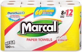 img 4 attached to Get Ultimate Absorbency With Marcal Paper Towel Bundle - 8 Mega Rolls And 120 U-Size-It Sheets For Home And Office Use!