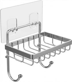 img 4 attached to Rustproof Stainless Steel Wall Mounted Soap Dish & Sponge Holder - Adhesive No Drilling Installation