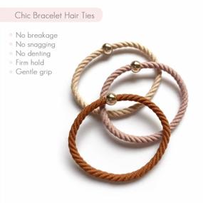 img 1 attached to 10Pcs Cherssy Elastic Hair Ties With Metal Circle Beads For Women Girls - Fashion Ponytail Holders (4MM For Medium Hair)