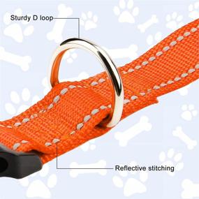 img 2 attached to FunTags Reflective Dog Collar: Sturdy Nylon Collar for Medium Girl and Boy Dogs, Adjustable with Quick Release Buckle - Orange