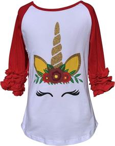 img 1 attached to Little Unicorn Christmas Holiday T Shirt Girls' Clothing and Tops, Tees & Blouses