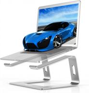 silver boyata aluminum ergonomic laptop stand riser for 10-15.6" macbook air pro, dell xps, hp, lenovo and samsung computers logo