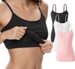 cotton camisole tank tops for women: adjustable straps, built-in shelf bra, and stretch undershirts by vislivin logo