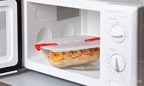 img 1 attached to 🍲 Ôcuisine 334S116 Rectangular Tempered Borosilicate Glass Food Containers - Microwave Safe, Oven Cooking (Without Lid), Storage & Reheating - Set of 3 - BPA Free - Made in France