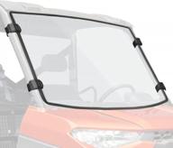 kemimoto front windshield compatible with polaris ranger 1000, 2014-2023 (not fit 2016 570 full-size), scratch resistant for xp 900/1000/crew diesel models logo