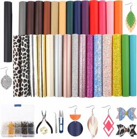 img 4 attached to SGHUO 30Pcs Leather Earring Making Kit Include 4 Kinds Of Faux Leather Sheet And Tools For Earrings Craft Making Supplies