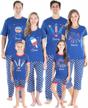 get comfy and coordinate: matching family red, white, and blue cotton pajama set logo