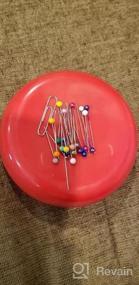 img 5 attached to 200 PCS Sewing Pins Magnetic Pin Cushion, Round Plastic Holder For Needles Push Hair Bobby Pins (Red)