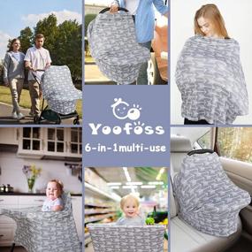 img 2 attached to 🤱 Yoofoss Nursing Cover Breastfeeding Scarf - Multi-use Baby Car Seat Covers, Infant Stroller Cover, Carseat Canopy for Girls and Boys