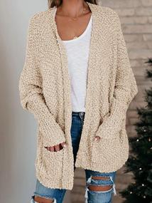 img 3 attached to Stay Warm & Cozy With Ybenlow Women'S Chunky Knit Oversized Sherpa Cardigan Sweater Coat
