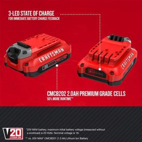 img 3 attached to Craftsman V20 Lithium Ion Battery Pack (2.0Ah) With Red Finish - CMCB202-2 - Improve Your Power Tool Performance