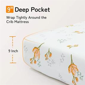 img 1 attached to 2 Pack Floral Crib Sheets W/ Storage Bag - Jersey Knit Cotton Fitted For Baby Boy & Girl Standard Crib Mattress & Toddler Bed Mattress