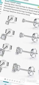 img 5 attached to Hypoallergenic Sterling Silver Stud Earrings Set with Simulated Diamond for Women, Girls & Men - 4 Pairs of CZ Studs in Various Sizes (2mm 3mm 4mm 5mm)