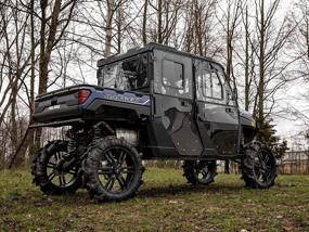 img 3 attached to Двери корпуса трансформируемой кабины SuperATV для экипажа Polaris Ranger XP 1000 (см. комплектацию) Слегка тонированные, устойчивые к царапинам поликарбонат толщиной 1/4 дюйма - в 250 раз прочнее стекла Съемная верхняя половина!