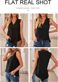 img 2 attached to Fashionable Women'S Lace Trim Tank Tops - V Neck, Sleeveless Blouse Vest Shirts By BLENCOT