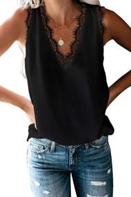 img 4 attached to Fashionable Women'S Lace Trim Tank Tops - V Neck, Sleeveless Blouse Vest Shirts By BLENCOT