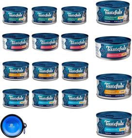 img 4 attached to 🐱 Blue Buffalo Tastefuls Cat Food Variety Bundle - Gourmet Pate - 12 Pack - 4 Flavors (Chicken, Turkey, Tuna & Salmon) - 36 Ounce Total + Hotspot Pets Travel Bowl