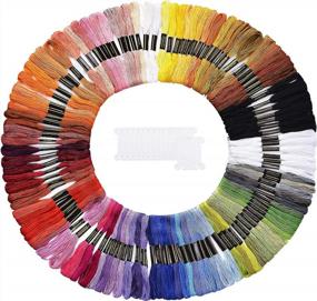 img 4 attached to 112 Colors Embroidery Floss Stranded Cross Stitch Thread Friendship Bracelets String With 12 Bobbins - Includes Black And White Skeins