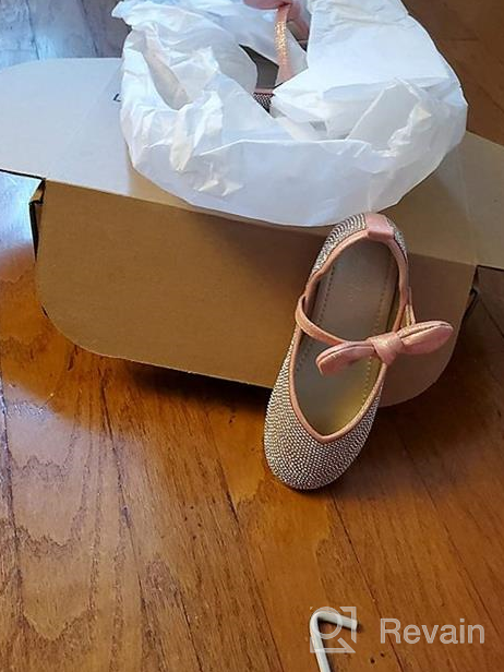 img 1 attached to Shine in Style with Walofou Glitter 💫 Bridesmaid Princess Gold Shoes and Flats for Girls review by Dede Tambagan