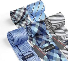 img 2 attached to HISDERN Classic Necktie Pocket Square Men's Accessories good for Ties, Cummerbunds & Pocket Squares