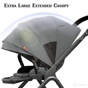 img 1 attached to 👶 newyoo Baby Stroller with Reversible Seat, Standard Size, Parent or Forward Facing, One-Hand Recline, Compact Fold, Extendable Canopy, Cushioned Seat, Mosquito Net, Wrist Strap Included - Grey