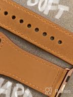 img 1 attached to Genuine Leather Band Strap For Apple Watch Compatible With IWatch Series 8-1, In Chocolate Brown/Silver review by Crystal Taylor