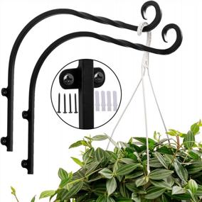 img 4 attached to 2-Pack ORZ 16 Inch Hanging Plant Brackets For Garden Deck Railing Tree Bird Feeder