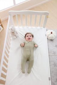 img 3 attached to Soft Bamboo Viscose One-Piece Romper With Mittens For Newborn Infants - TWINOR Baby Footed Pajamas