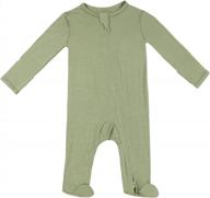 soft bamboo viscose one-piece romper with mittens for newborn infants - twinor baby footed pajamas logo