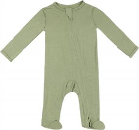 img 4 attached to Soft Bamboo Viscose One-Piece Romper With Mittens For Newborn Infants - TWINOR Baby Footed Pajamas