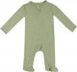 soft bamboo viscose one-piece romper with mittens for newborn infants - twinor baby footed pajamas logo