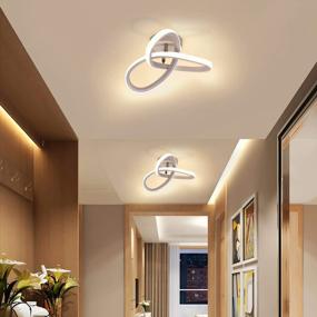 img 4 attached to OurLeeme Modern Ceiling Light - 18W 3 Lighting Colors LED Ceiling Light Fixture Unique Swirl Shape Super Bright Close To Ceiling Lamp For Aisle Hallway Entrance Balcony