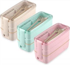 img 1 attached to HSYTEK Eco-Friendly Bento Box For Meal Prep And Lunch - Compact And Durable Container For Adults And Kids