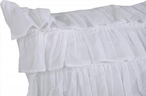 img 1 attached to AccentHome Белая хлопковая наволочка для подушки Euro с оборками из вуали на ткани-основе из перкаля - 200Tc, ручная работа, 26 "X26" (2 упаковки)