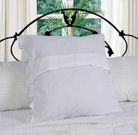 img 2 attached to AccentHome White Cotton Euro Pillow Sham Cover With Ruffles In Voile On Percale Base Fabrics - 200Tc, Handcrafted, 26"X26" (2 Pack)