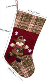 img 1 attached to Toyvian Christmas Stocking,Big Xmas Stockings Decoration,18.7" Santa Snowman Reindeer Stocking Christmas Decorations And Party Accessory Set Of 3