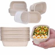 toptoper 50 pcs 28 oz compostable paper bowls with pp lids, biodegradable disposable soup serving bowls bulk party supplies for hot/cold food, soup (28 oz) логотип