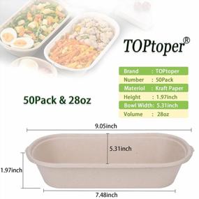 img 1 attached to TOPtoper 50 Pcs 28 Oz Compostable Paper Bowls With PP Lids, Biodegradable Disposable Soup Serving Bowls Bulk Party Supplies For Hot/Cold Food, Soup (28 OZ)