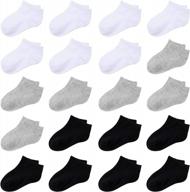 мягкие носки до щиколотки для детей - упаковка из 20 дышащих спортивных носков с половинной подушкой и низким вырезом от cooraby логотип
