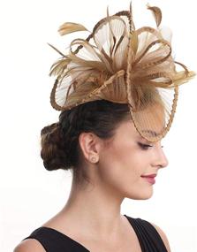 img 1 attached to 🌸 Lucky Leaf Fascinators Hairpin for Women's Cocktail Attire: Enhance Your Special Occasion Accessories