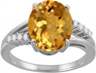 3.3 carat oval citrine & diamond engagement ring in 10k white gold - maulijewels wedding jewelry collection logo