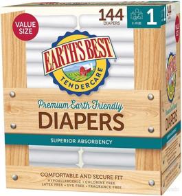 img 3 attached to 👶 Earth's Best TenderCare Chlorine-Free Disposable Baby Diapers, Size 1 (144 Count) - Gentle Protection for 8-14 lbs