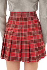 img 2 attached to FASHION BOOMY Womens'S Plaid Tennis Skirts - High Waisted Pleated Skater Skirts