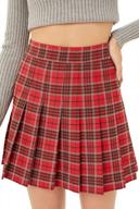 fashion boomy womens's plaid tennis skirts - high waisted pleated skater skirts logo