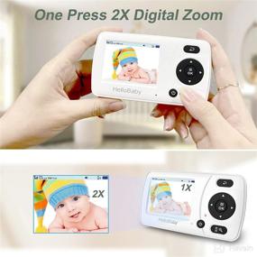 img 2 attached to 👶 HelloBaby Baby Monitor with Camera and Audio - Video Baby Monitor with 2.4 Inch Screen, One-Way Talk Baby Monitor Camera, Night Vision, VOX Mode, Feeding Alarm Clock